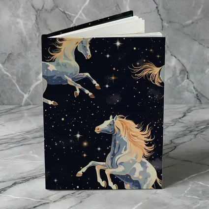 Celestial Horses Galloping Through Starry Night
