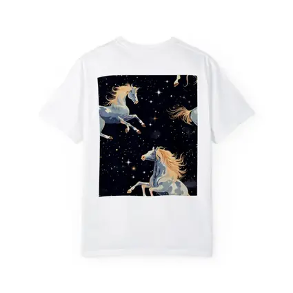 Celestial Horses Galloping Through Starry Night