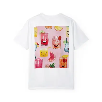 Happy Cartoon Cocktail Glasses Pink Pattern