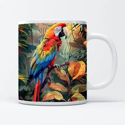 Scarlet Macaw Parrot Tropical Jungle Foliage
