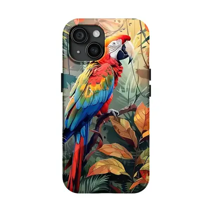 Scarlet Macaw Parrot Tropical Jungle Foliage
