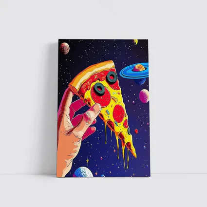 Pop Art Pizza Slice Colorful Space Galaxy