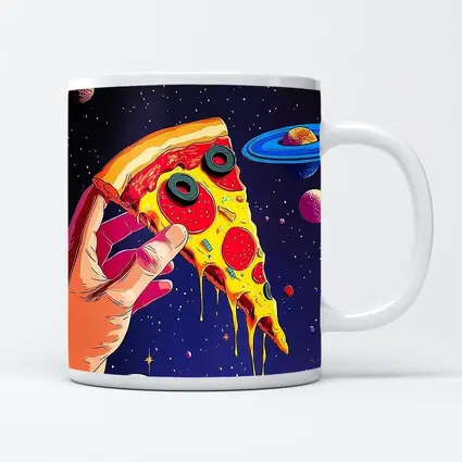Pop Art Pizza Slice Colorful Space Galaxy