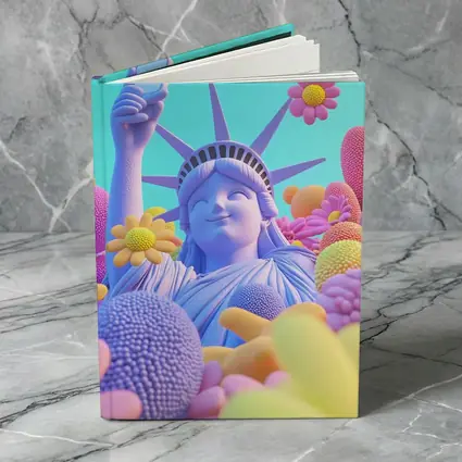 Statue of Liberty Selfie Pastel Floral Pop