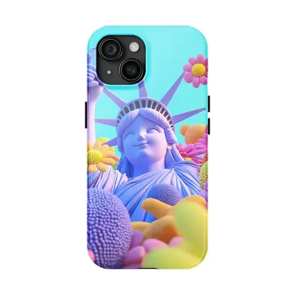 Statue of Liberty Selfie Pastel Floral Pop
