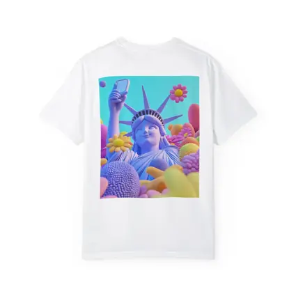 Statue of Liberty Selfie Pastel Floral Pop