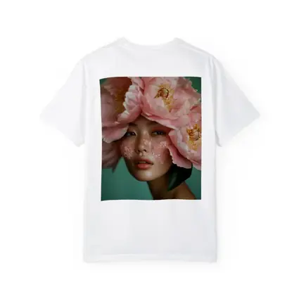 Woman With Pink Peonies Floral Portrait