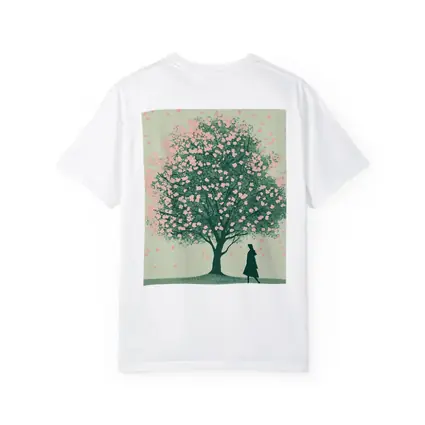 Woman Standing Under Pink Cherry Blossom Tree