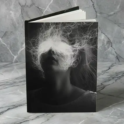 Woman Electric Hair Surreal Black White Portrait