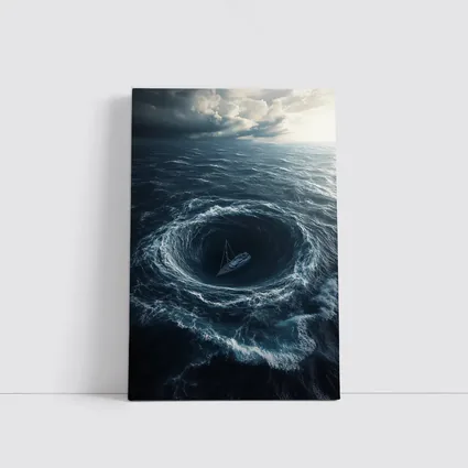 Sailboat Caught In Ocean Whirlpool Storm