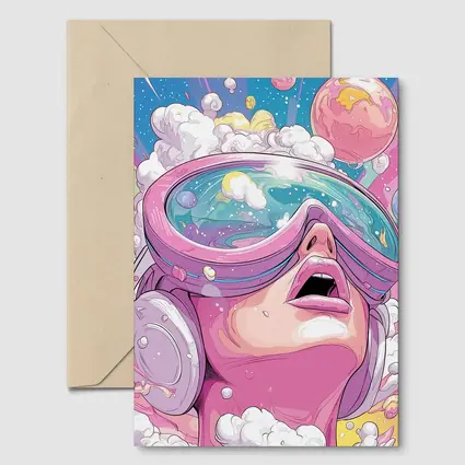 Anime Girl VR Goggles Cosmic Space Dream