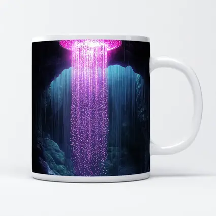 Neon Pink UFO Shower Cave Dark Fantasy