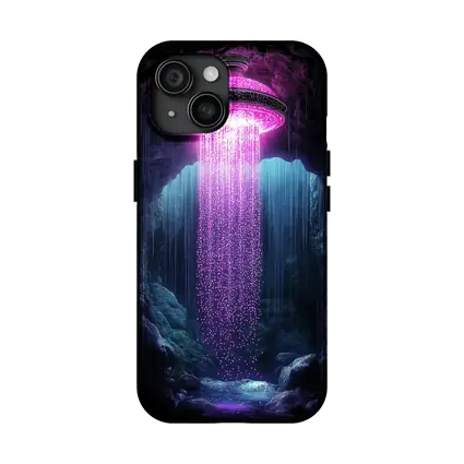 Neon Pink UFO Shower Cave Dark Fantasy