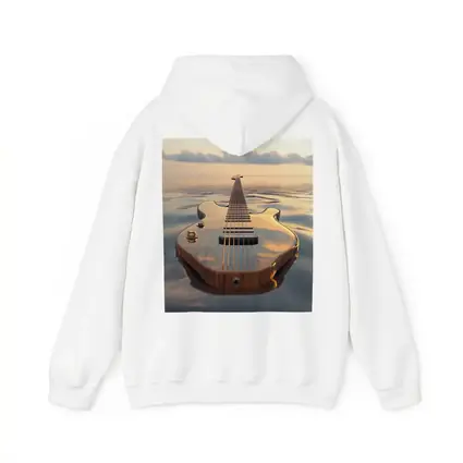 Electric Guitar Floating On Calm Ocean