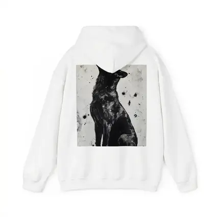 Black German Shepherd Howling Ink Art