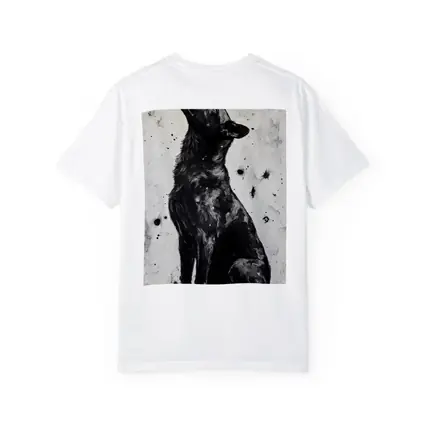 Black German Shepherd Howling Ink Art