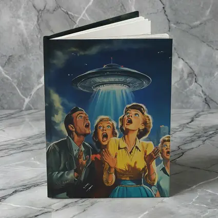 Retro Fifties UFO Invasion Panic City Night