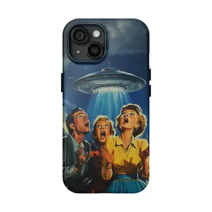 Retro Fifties UFO Invasion Panic City Night
