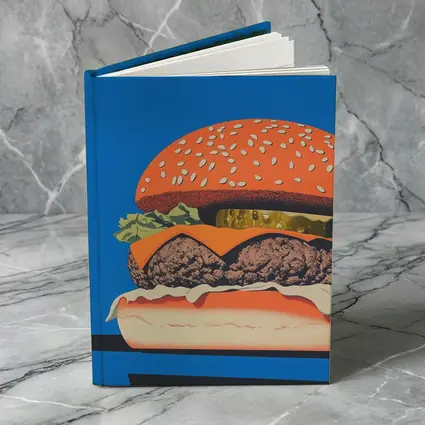 Cheeseburger Pop Art Blue Background