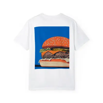 Cheeseburger Pop Art Blue Background
