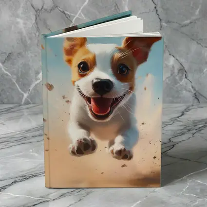 Jack Russell Puppy Running Sandy Blue Sky