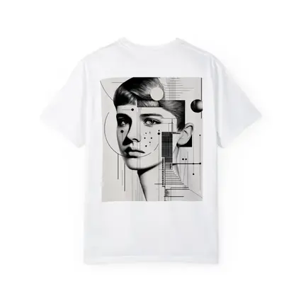 Abstract Woman Face Black White Geometric Art