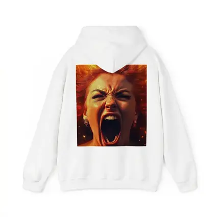 Screaming Woman Red Fire Hair Explosion
