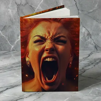 Screaming Woman Red Fire Hair Explosion
