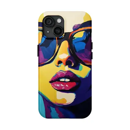 Pop Art Woman Portrait With Colorful Sunglasses
