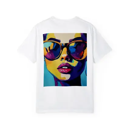 Pop Art Woman Portrait With Colorful Sunglasses