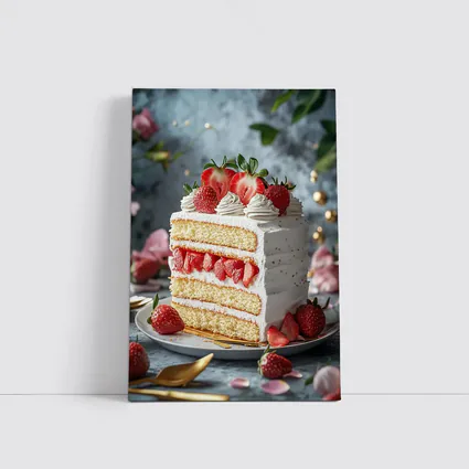 Strawberry Layer Cake White Cream Dessert