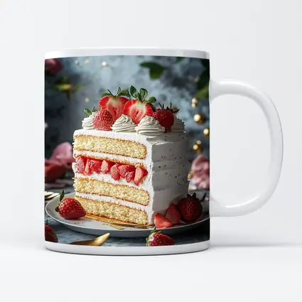 Strawberry Layer Cake White Cream Dessert