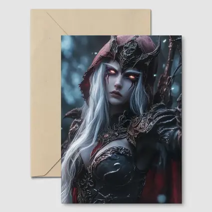 Dark Elf Warrior Queen Snowy Forest