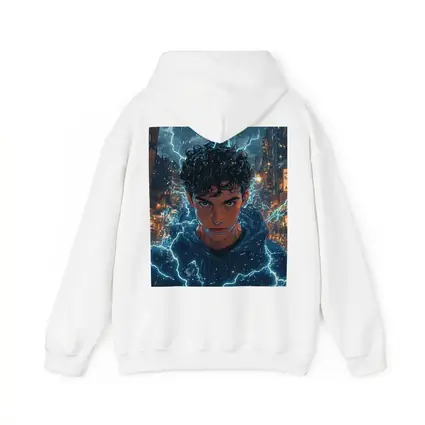 Anime Boy Lightning Storm Urban City Street