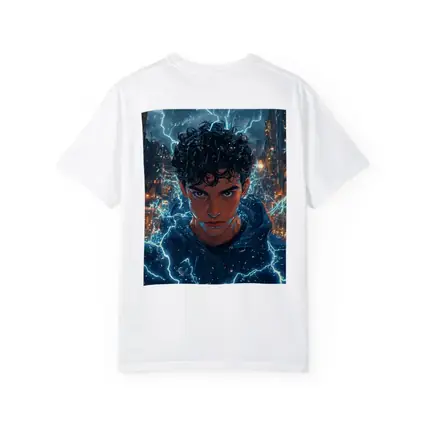 Anime Boy Lightning Storm Urban City Street