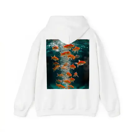 Goldfish Swimming in Teal Water