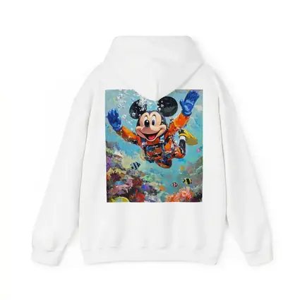 Mickey Mouse Scuba Diving Coral Reef Art