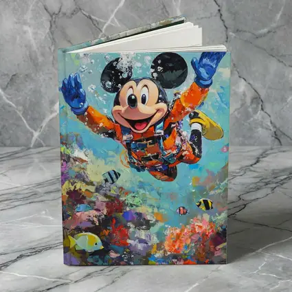 Mickey Mouse Scuba Diving Coral Reef Art