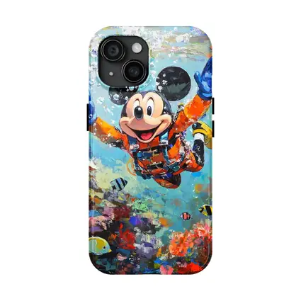 Mickey Mouse Scuba Diving Coral Reef Art