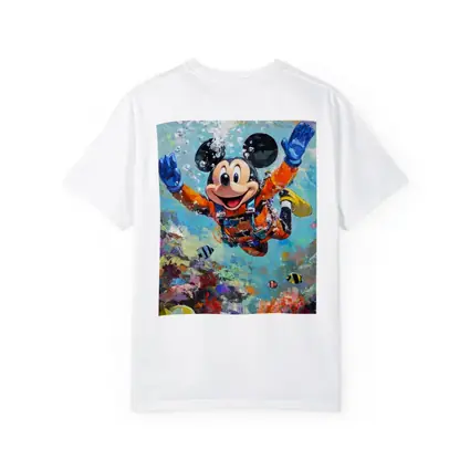 Mickey Mouse Scuba Diving Coral Reef Art