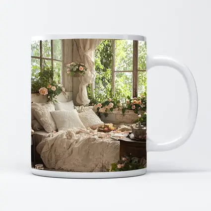 Cottagecore Bedroom Roses Lace Floral Interior