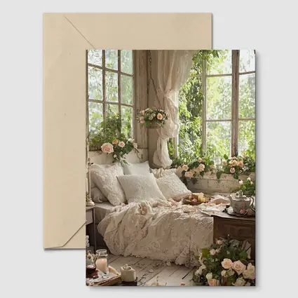 Cottagecore Bedroom Roses Lace Floral Interior