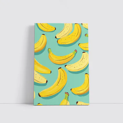 Yellow Bananas Pattern On Teal Background