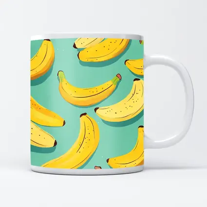 Yellow Bananas Pattern On Teal Background