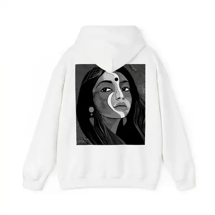 Black White Line Art Woman Portrait