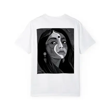 Black White Line Art Woman Portrait