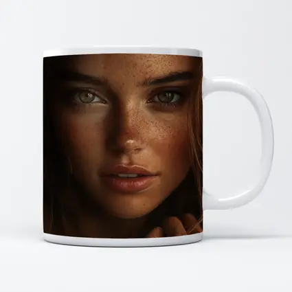 Young Woman Green Eyes Freckles Portrait