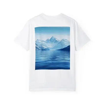 Snow Capped Mountains Over Blue Lake