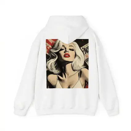 Pop Art Blonde Woman Red Lips Grunge