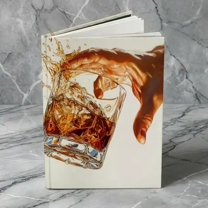 Whiskey Glass Splash Hand White Background